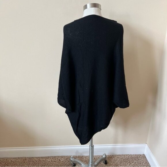 Beryll Black 100% Cashmere Knit Lightweight Poncho Sweater 26260 - Picture 4 of 7